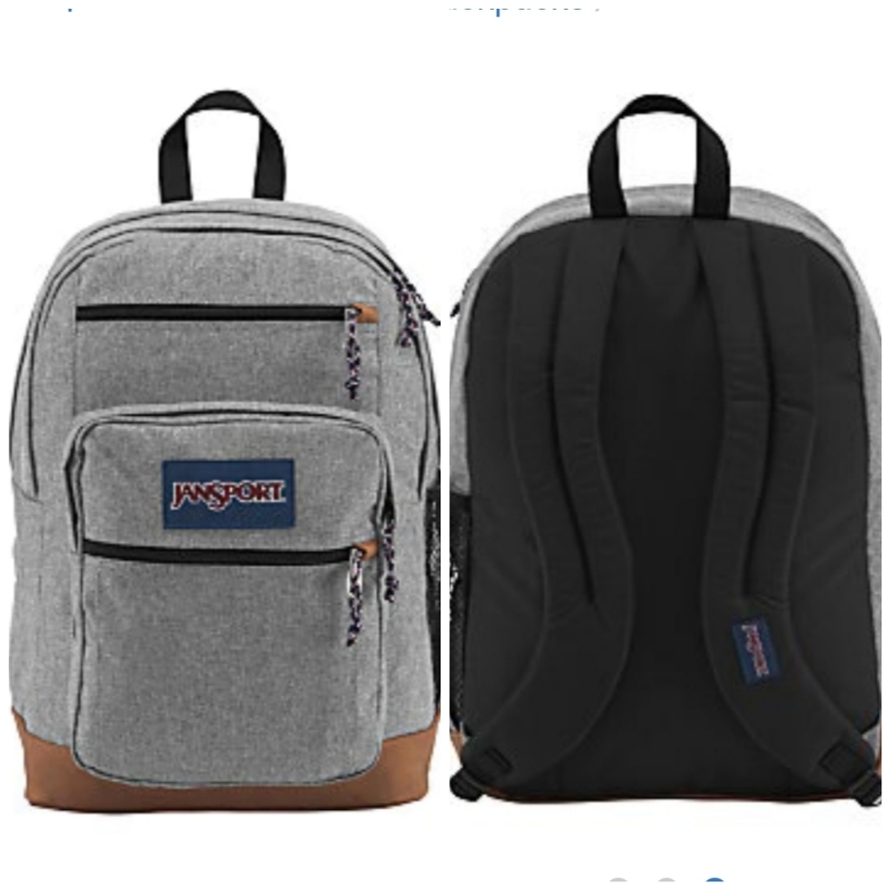 Jansport Cool Student Gray Letterman Backpack - Picture 7 of 8